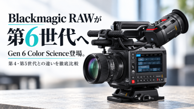 【Blackmagic RAWが第6世代へ】Gen 6 Color Science登場。第4・第5世代との違いを徹底比較