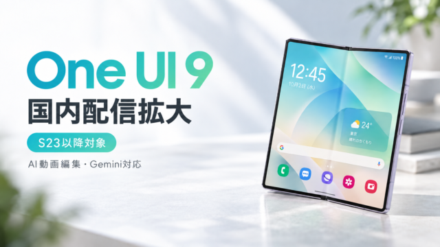 【Galaxy「One UI 9」国内配信拡大】S23以降も対象に。AI動画編集・Gemini日本語操作が大幅進化